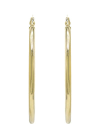 10K Womens Gold Hoop Earrings | Customizable Size | 3 MM