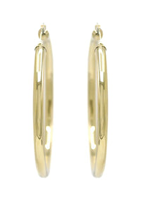 10K Womens Gold Heart Hoop Earrings | Customizable Size | 4MM