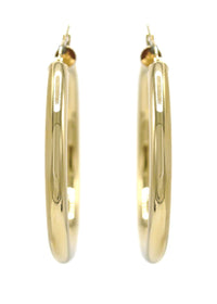 10K Womens Gold Hoop Earrings | Customizable Size | 5MM