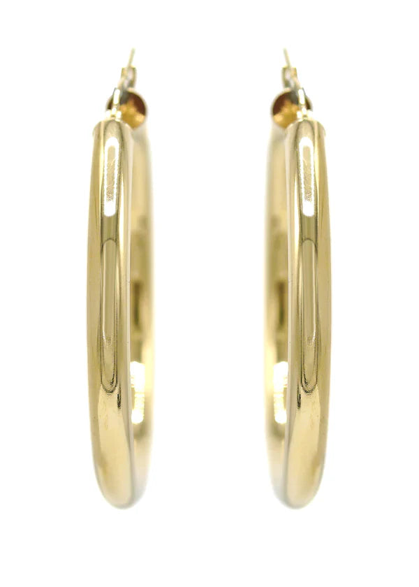 10K Womens Gold Hoop Earrings | Customizable Size | 5MM