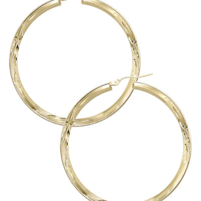 10K Womens Gold Hoop Earrings | Customizable Size | 3.7 MM