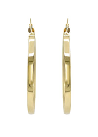 10K Womens Gold Hoop Earrings | Customizable Size | 3.7 MM