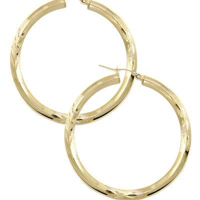 10K Womens Gold Hoop Earrings | Customizable Size 3MM