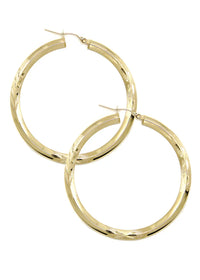 10K Womens Gold Hoop Earrings | Customizable Size 3MM