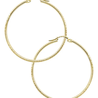 10K Womens Gold Hoop Earrings | Customizable Size | 1.5MM