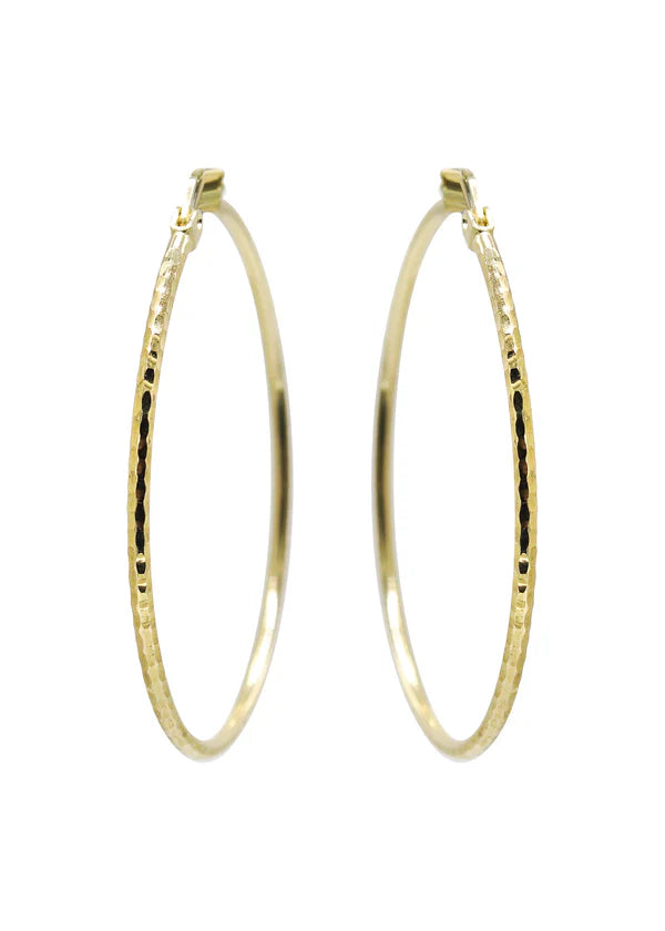 10K Womens Gold Hoop Earrings | Customizable Size | 1.5MM