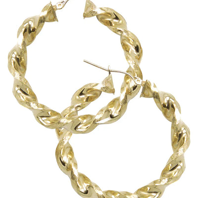 10K Womens Gold Hoop Earrings | Customizable Size | 6MM