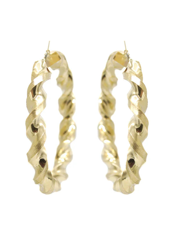 10K Womens Gold Hoop Earrings | Customizable Size | 10MM