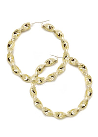 10K Womens Gold Hoop Earrings | Customizable Size | Width 8MM