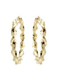 10K Womens Gold Hoop Earrings | Customizable Size | Width 8MM