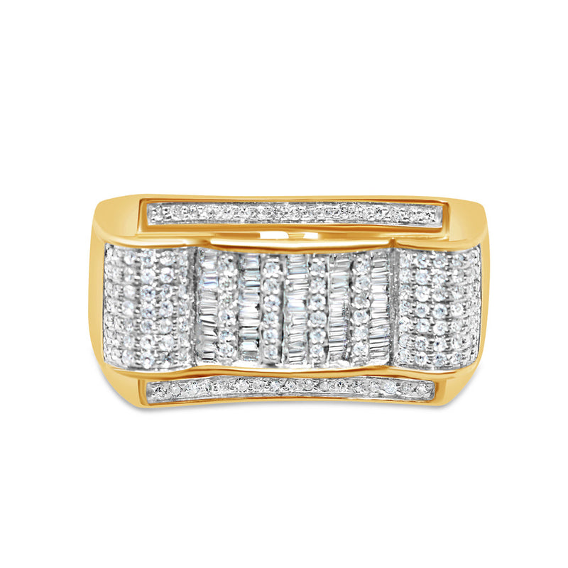 Mens Diamond Pinky Ring | 10K Yellow Gold | 0.80CTW
