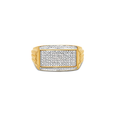 Mens Gold Diamond Pinky Ring | 10K Yellow Gold | 0.20 CTW