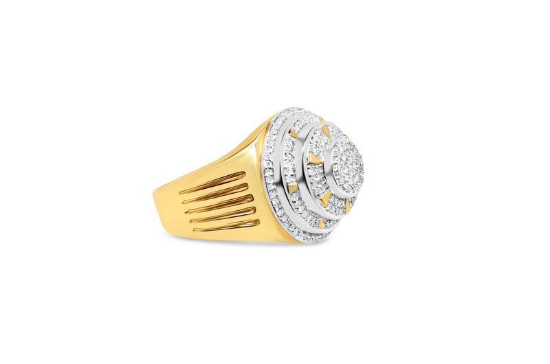 Mens Gold Diamond Pinky Ring | 10K Yellow Gold | 1.00CTW