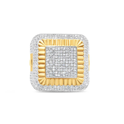 Mens Gold Diamond Pinky Ring | 10K Yellow Gold | 3.00 CTW