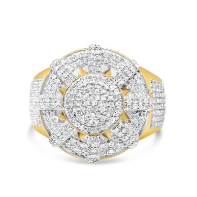 Mens Gold Diamond Pinky Ring | 10K Yellow Gold | 1.50CTW