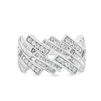 Mens Round and Baguette Diamond Cuban Pinky Ring | 14K Gold Tri-Color Available | 1.09CTW
