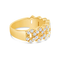 Mens Diamond Cuban Pinky Ring | 14K Yellow Gold | 1.2CTW