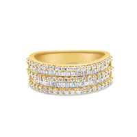 Mens Gold Round and Baguette Diamond Ring | 14K | 1.70CTW