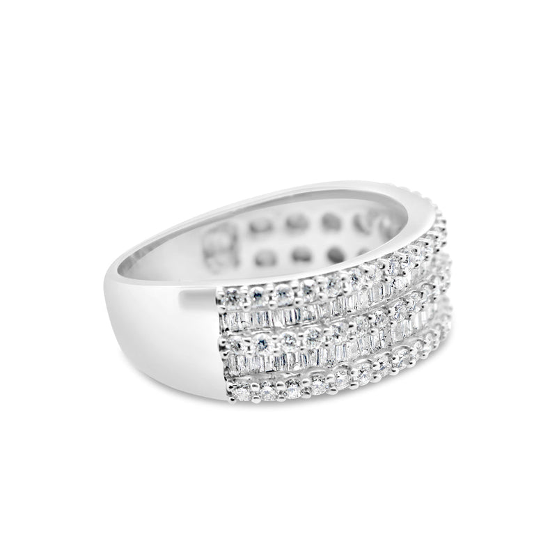 Mens Gold Round and Baguette Diamond Ring | 14K | 1.70CTW