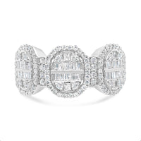 Mens Gold Round and Baguette Diamond Ring | 14K | 1.55 CTW