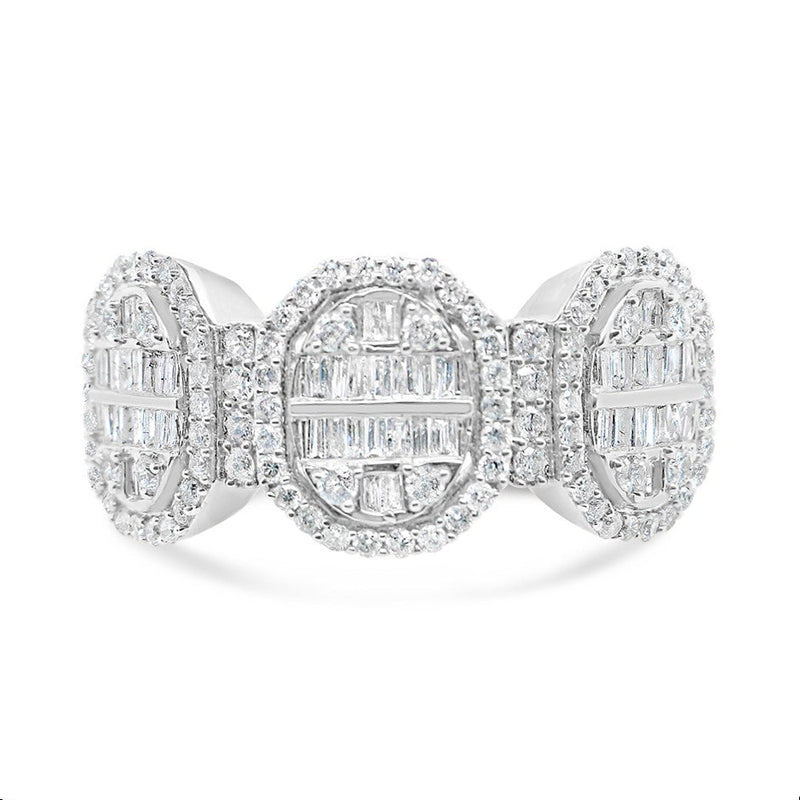 Mens Gold Round and Baguette Diamond Ring | 14K | 1.55 CTW