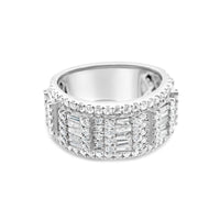 Gold Round and Baguette Diamond Ring | 14K | 2.93 CTW