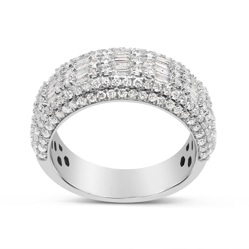 Gold Round and Baguette Diamond Ring | 14K | 2.04 CTW