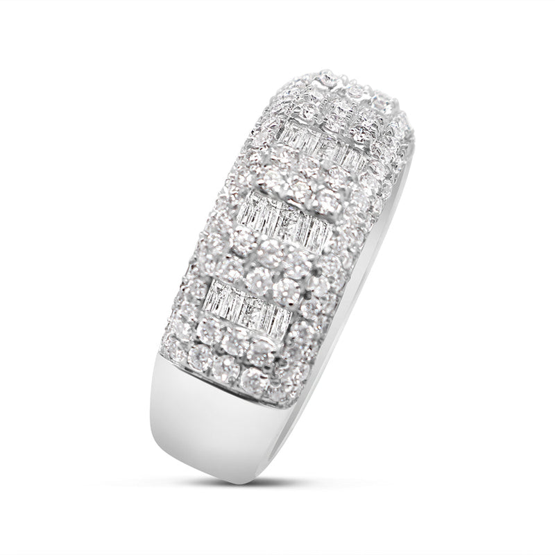 Gold Round and Baguette Diamond Ring | 14K | 2.04 CTW