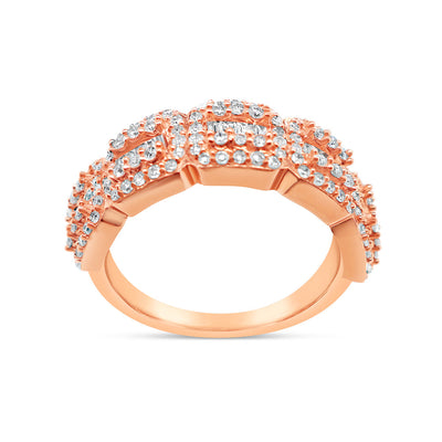 Mens Gold Round and Baguette Diamond Ring | 14K | 0.91 CTW