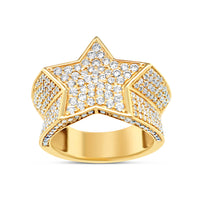 Mens Gold Diamond Star Pinky Ring | 14K Yellow Gold | 2.42CTW