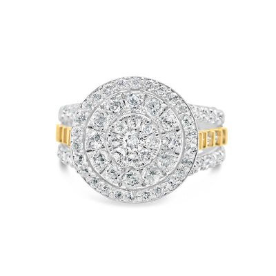 Gold Diamond Big Round Engagement Ring | 10K | 2.00 CTW