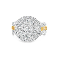 Gold Diamond Big Round Engagement Ring | 10K | 2.00 CTW