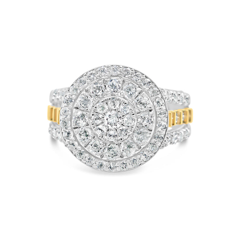 Gold Diamond Big Round Engagement Ring | 10K | 2.00 CTW