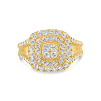 Gold Diamond Layered Square Engagement Ring | 10K | 1.3 CTW