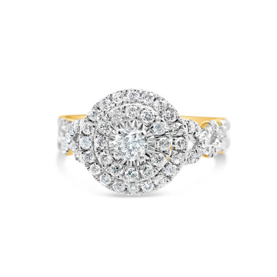 Gold Diamond Round Engagement Ring | 10K | 0.99 CTW