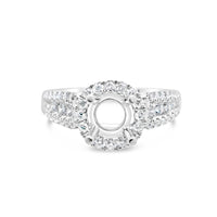 Gold Diamond | Semi Mount -Fits 2.5CT Stone | Engagement Ring | 18K | 0.80 CTW