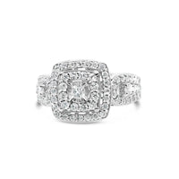 Gold Diamond Square Engagement Ring | 10K | 1.00 CTW