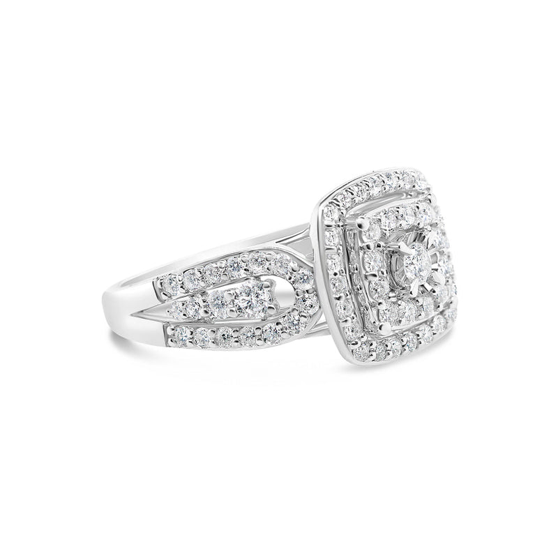 Gold Diamond Square Engagement Ring | 10K | 1.00 CTW