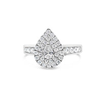 Gold Diamond Tear Drop/Pear Engagement Ring | 14K | 0.87 CTW