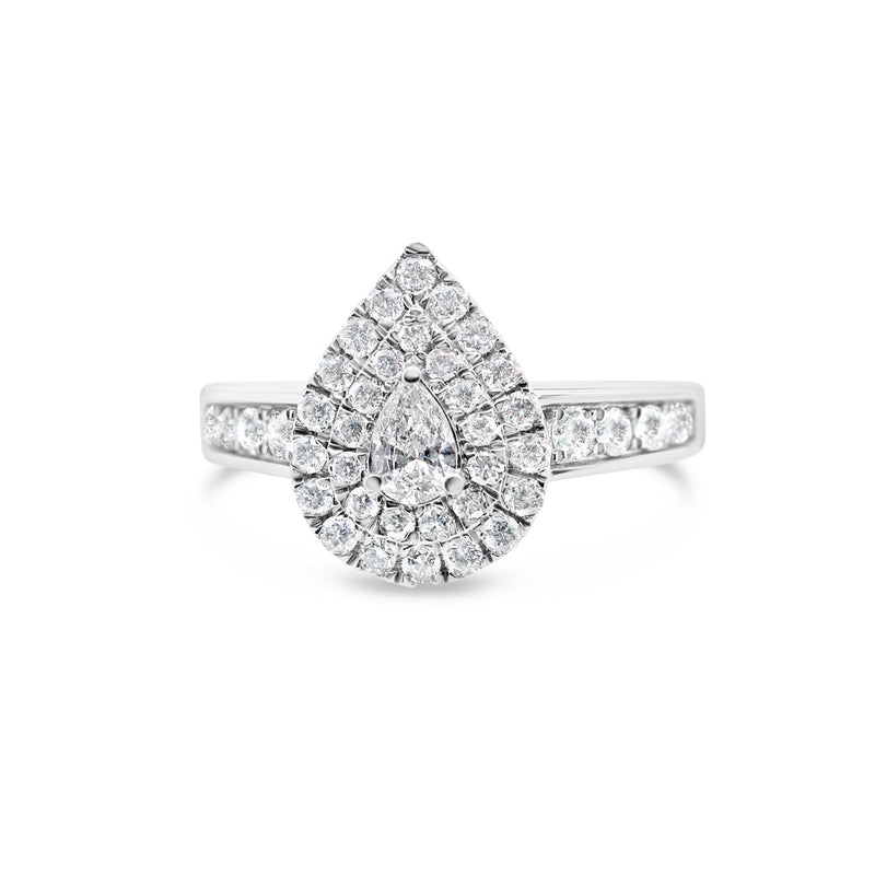 Gold Diamond Tear Drop/Pear Engagement Ring | 14K | 0.87 CTW
