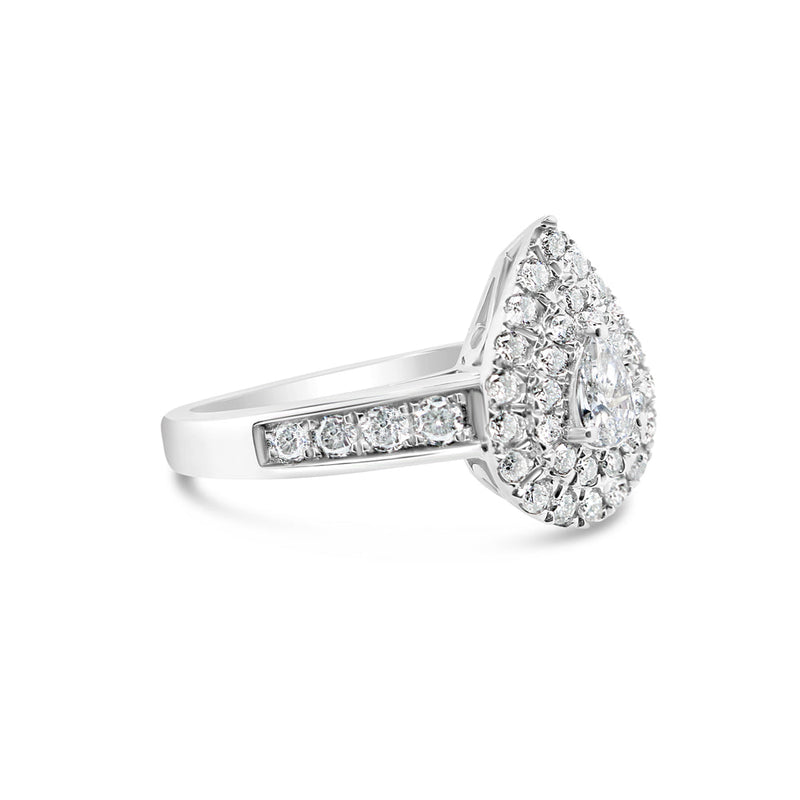 Gold Diamond Tear Drop/Pear Engagement Ring | 14K | 0.87 CTW