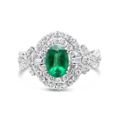 Emerald - Gold Diamond Round Engagement Ring | 18K | 0.30 CTW