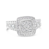 Gold Diamond Square Engagement Ring | 10K | 0.95 CTW