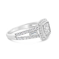 Gold Diamond Square Engagement Ring | 10K | 0.95 CTW