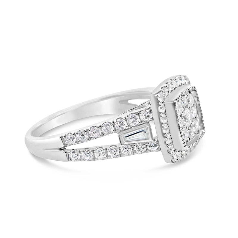 Gold Diamond Square Engagement Ring | 10K | 0.95 CTW