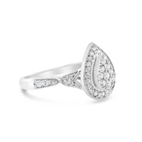 Gold Diamond Tear Drop/Pear Engagement Ring | 10K Yellow Gold | 0.51 CTW