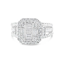 Gold Diamond Square Engagement Ring | 10K | 0.98 CTW