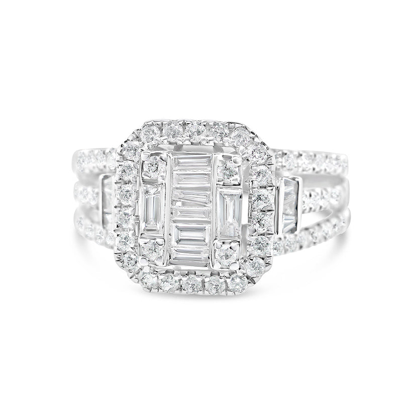 Gold Diamond Square Engagement Ring | 10K | 0.98 CTW