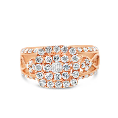 Gold Diamond Square Engagement Ring | 10K | 1.2 CTW