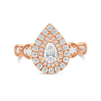 Gold Diamond Tear Drop/Pear Engagement Ring | 10K Yellow Gold | 0.51 CTW
